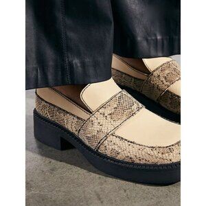 Urban Outfitters E8 by Miista Iona Cream Snake Leather Loafer Size 41 US 10.5 NE